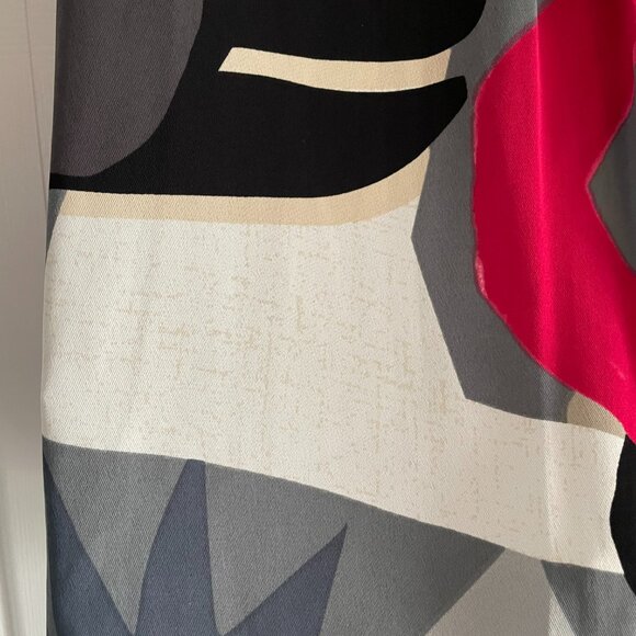 Abstract Tunic Black Pink Red White Tan Gray Sleeveless - Picture 10 of 16